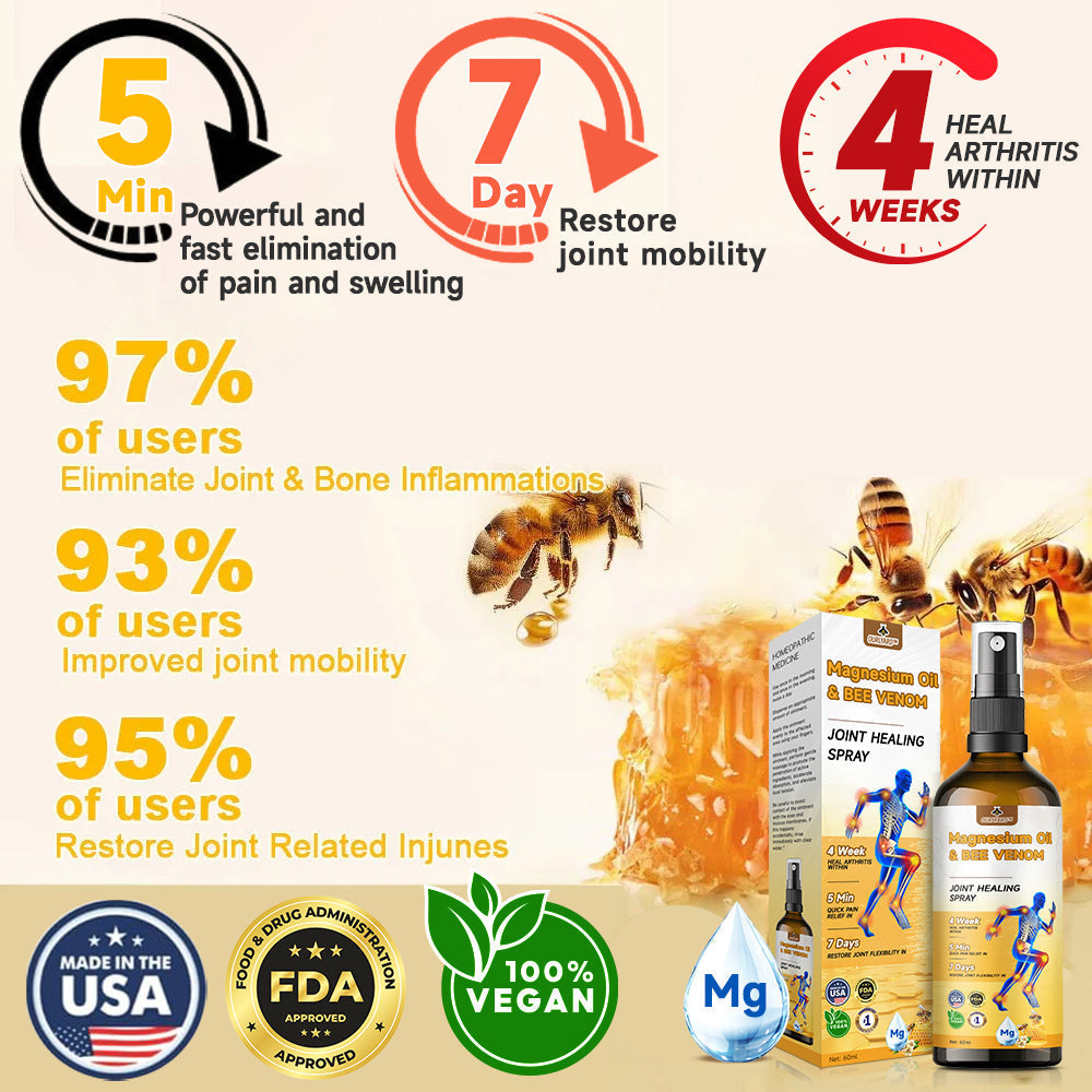 ✅Official Store: Ourlyard™ Magnesium Oil & Bee Venom Joint Healing Spray👨‍⚕️USA Osteopathic Medical Association （AAOS）Approved