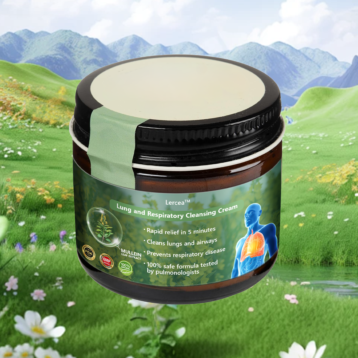 👑Official Store:Lercea™ 👑Mullein Clear Lung Repair Cream - endorsed by the British Thoracic Society to support lung health🎉🎉