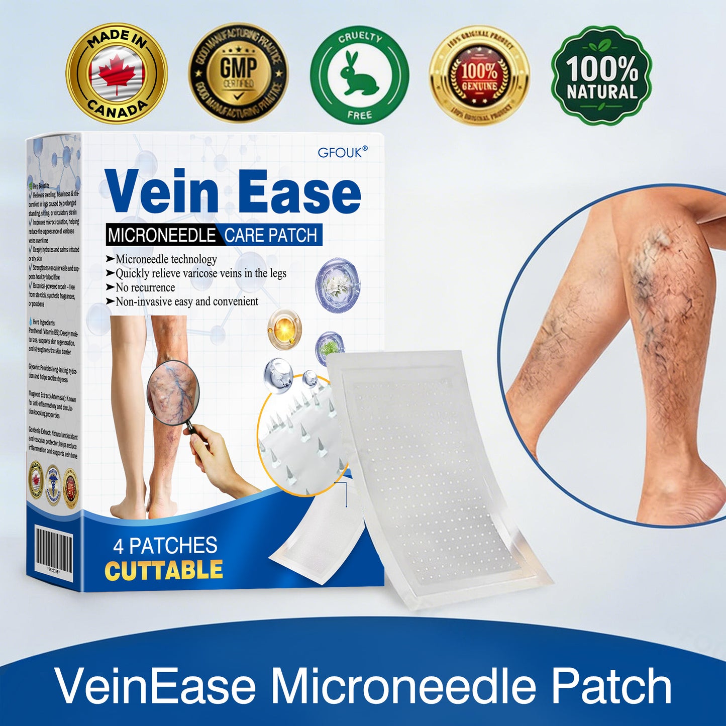 🇨🇦👨‍⚕️🔥GFOUK® VeinEase Microneedle Care Patch⚡Instant Relief, Long-Term Results
