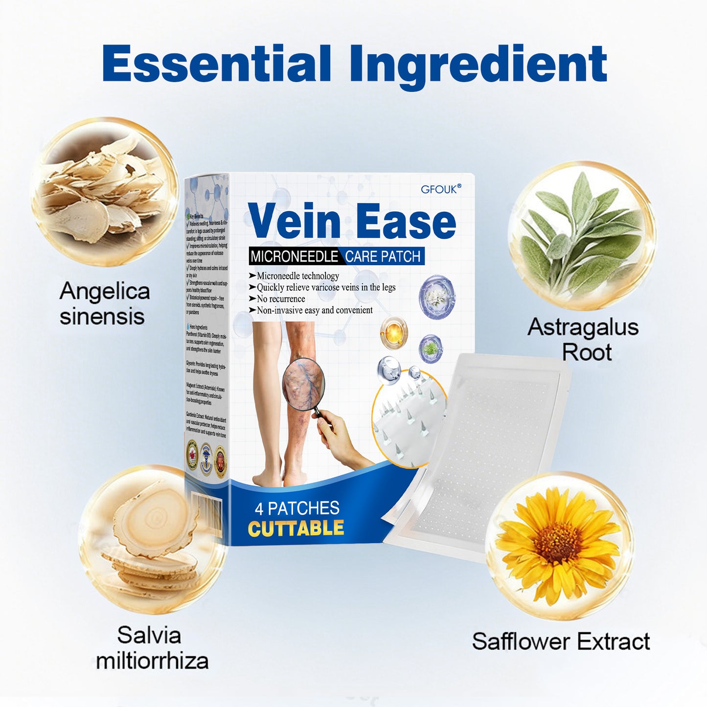 🇨🇦👨‍⚕️🔥GFOUK® VeinEase Microneedle Care Patch⚡Instant Relief, Long-Term Results