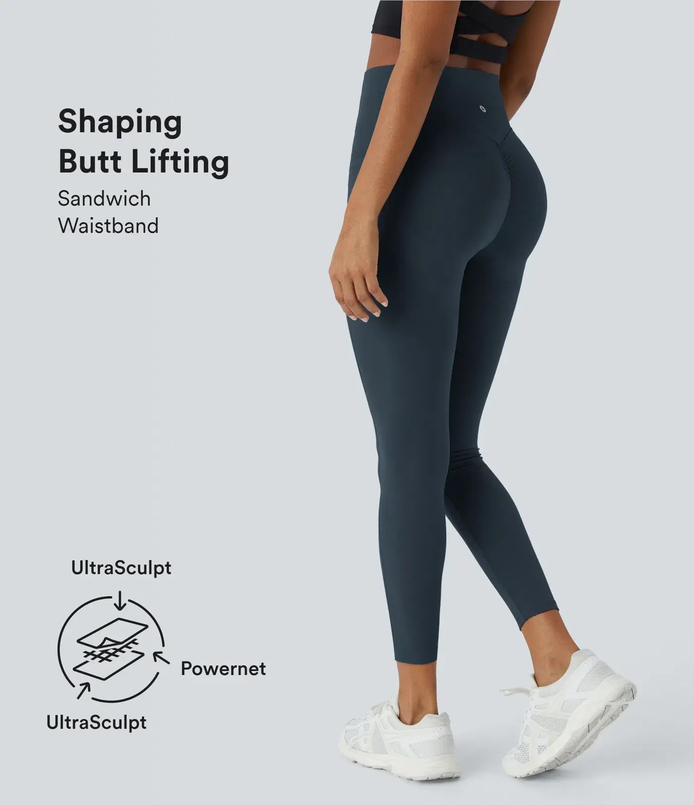Halara SoCinched High Waisted Butt Lifting Tummy Control Side Pocket Shaping Training UltraSculpt Leggings