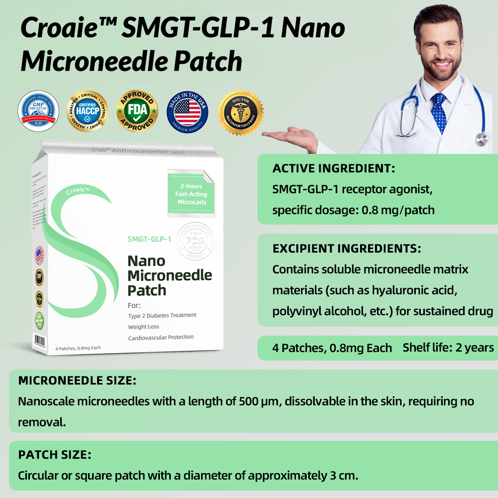 👩‍⚕️Croaie™ SMGT-GLP-1 Nano Microneedle Patch✨（Painless, long-lasting, addressing diabetes, obesity, and cardiovascular diseases）