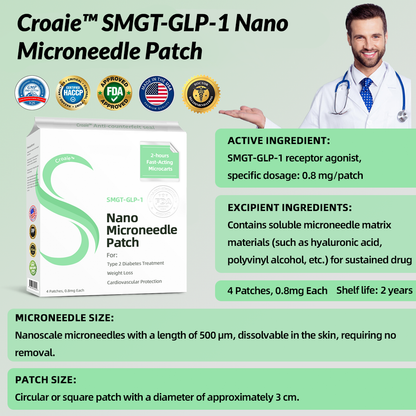 👩‍⚕️Croaie™ SMGT-GLP-1 Nano Microneedle Patch✨（Painless, long-lasting, addressing diabetes, obesity, and cardiovascular diseases）